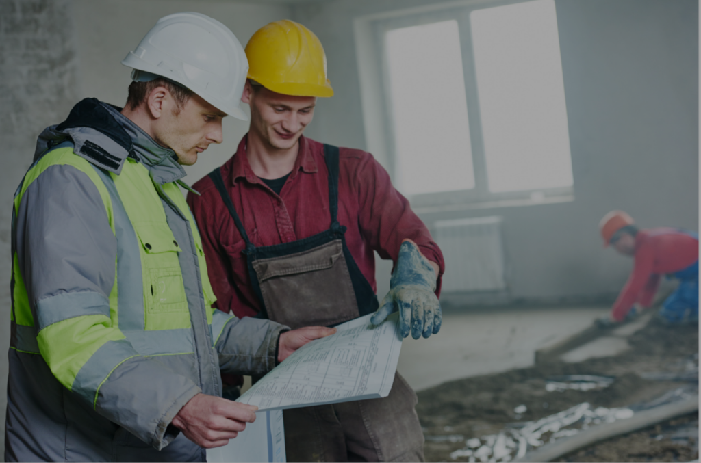 foundation repair experts looking over a repair plan