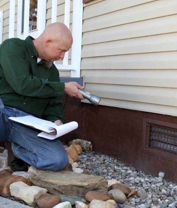 Maestro's Foundation inspecting vent on home