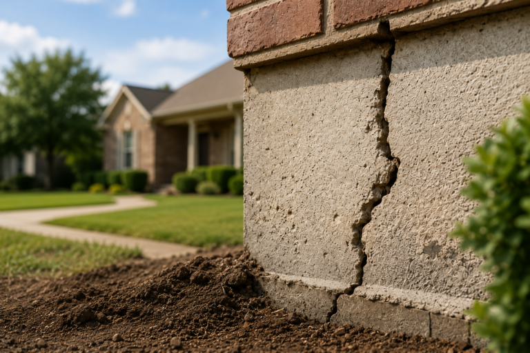 house with cracked foundation