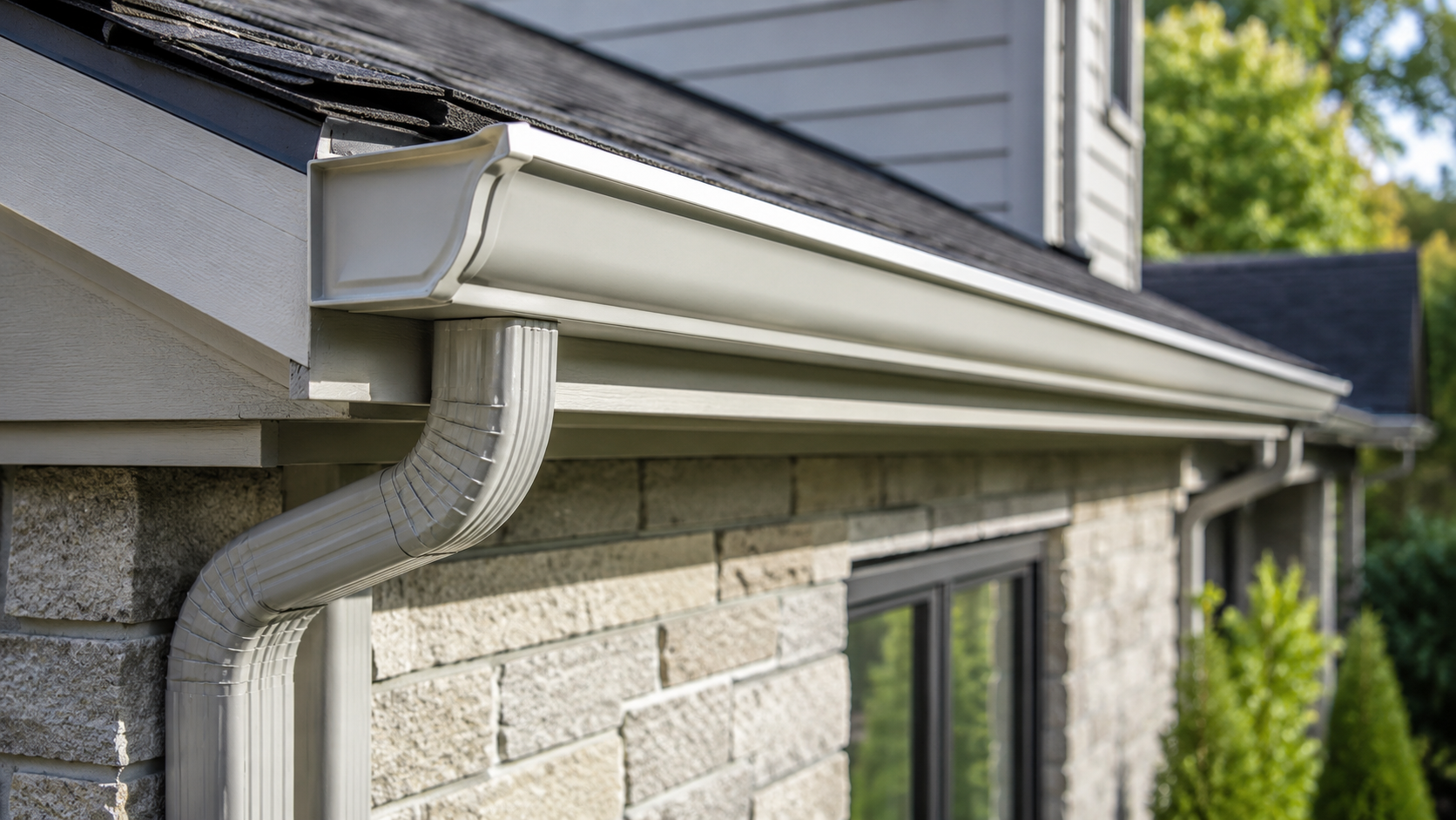 gutter and downspout on fort worth home