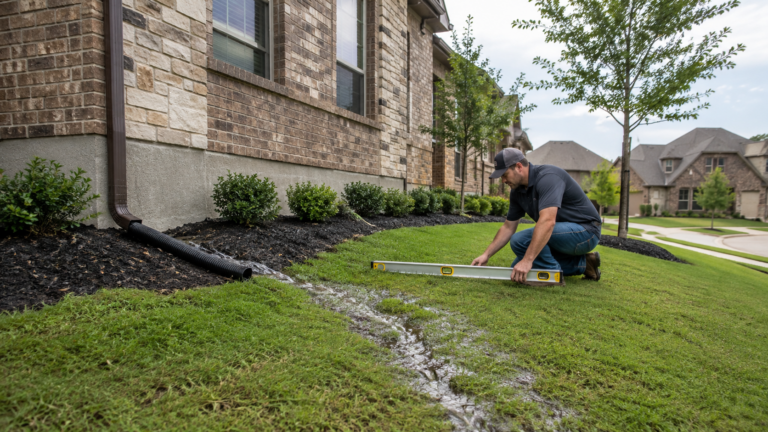 measuring foundation yard grading slope